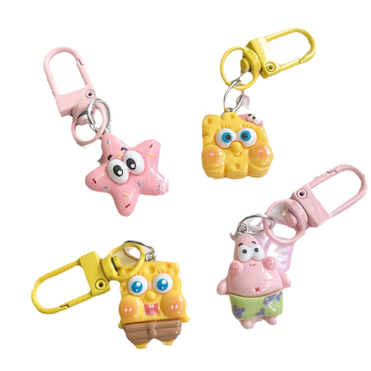 New% Sponge Baby Star Keychain Cute Cartoon Pendant Girl's Schoolbag Accessories Gift Girlfriends