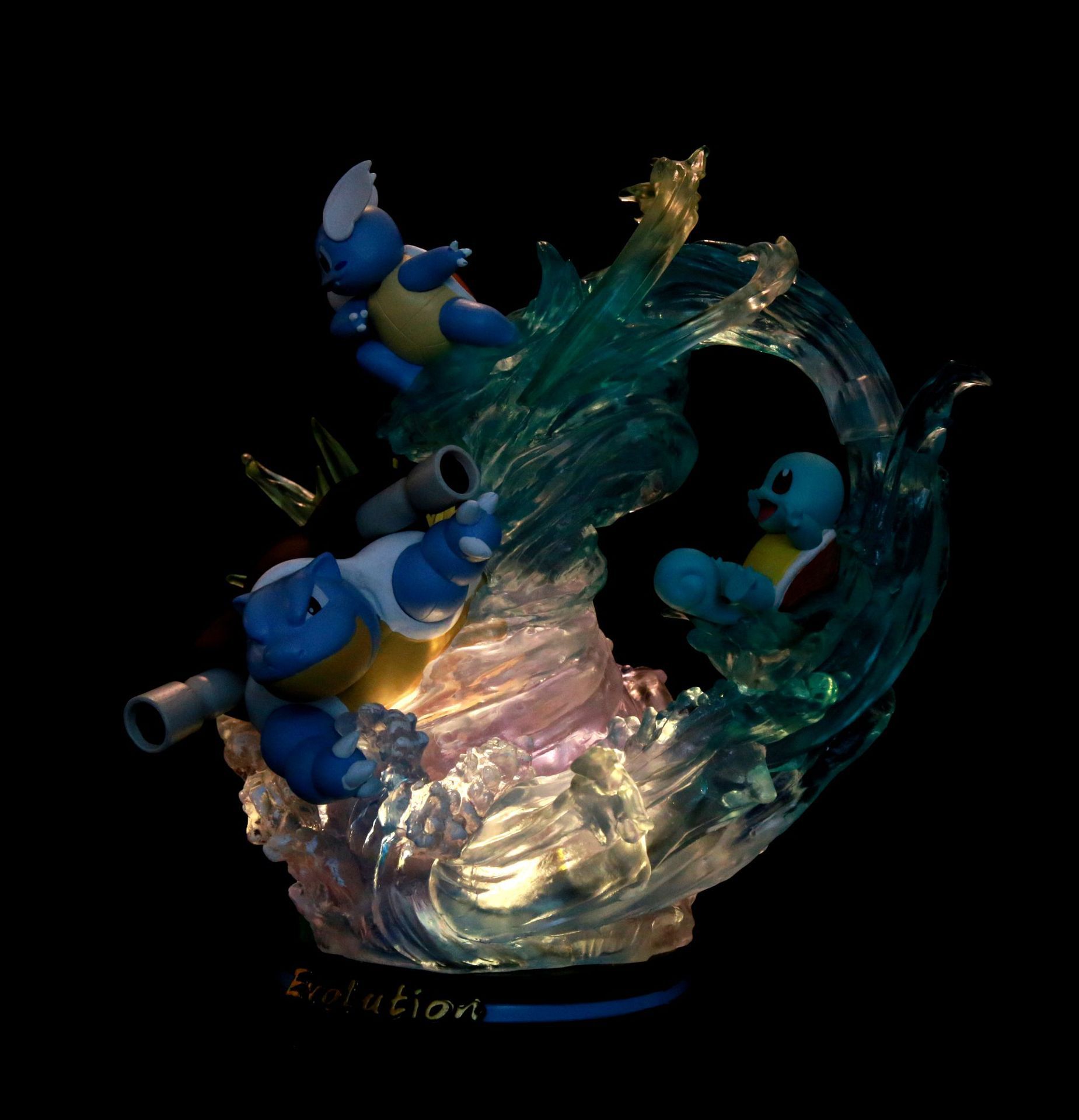 宠物小精灵 神奇宝贝 gk 超梦水箭龟 发光版 场景 摆件 盒装手办