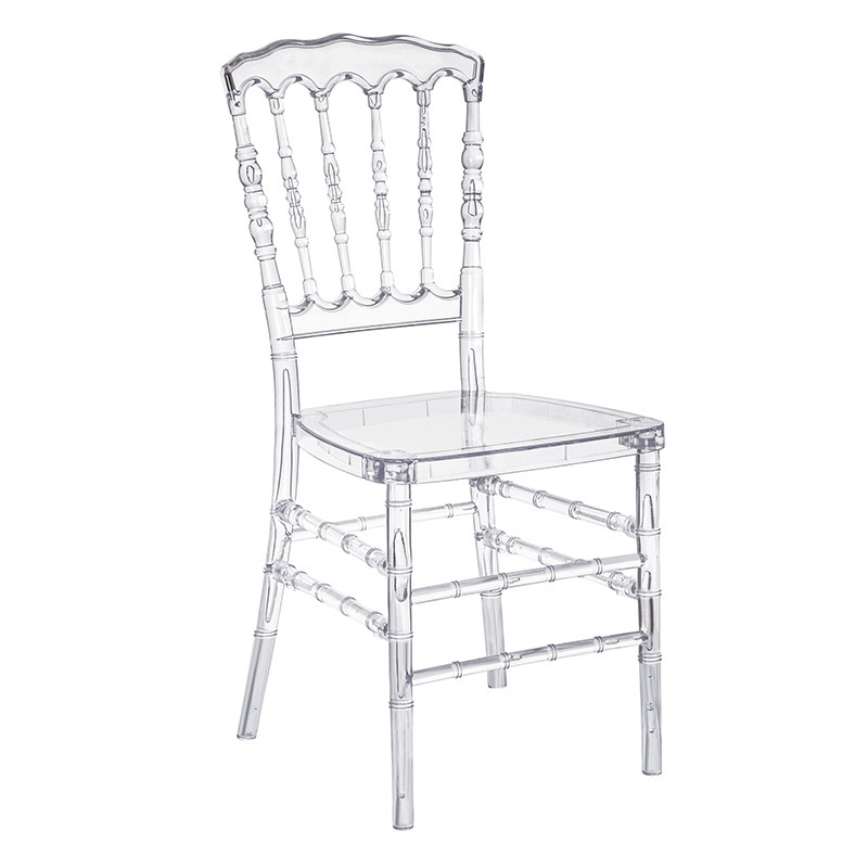Factory Wholesale Wedding Chair Pc Acrylic Chair Transparent Crystal Chair Hotel Banquet Lobby Plastic Backrest Chair