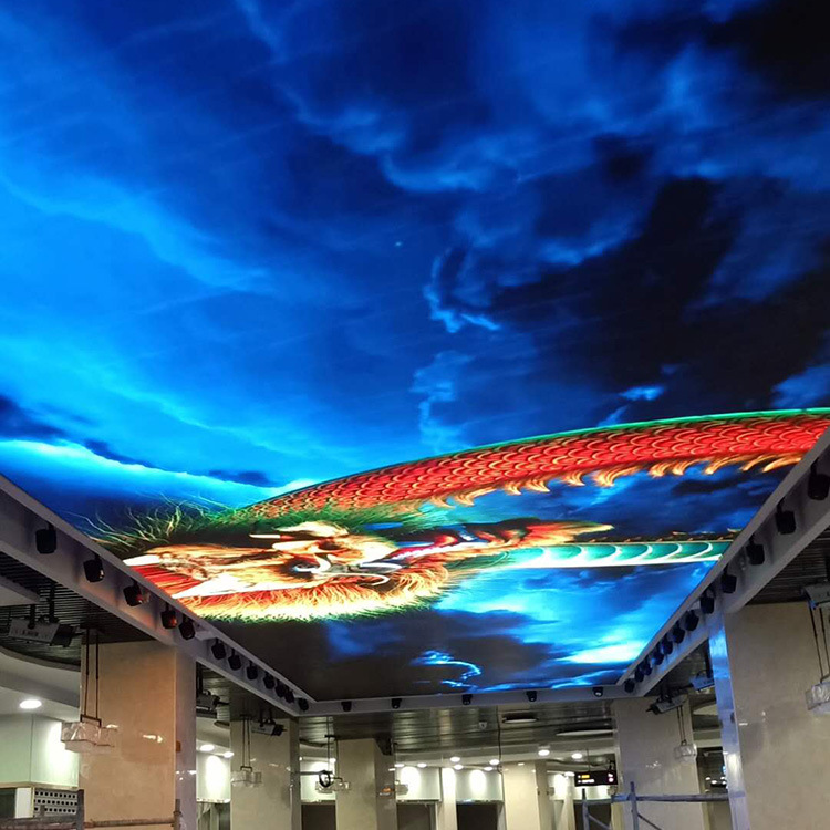 商业街led天幕屏造价 3d大型商场走廊屋顶天幕高清显示屏
