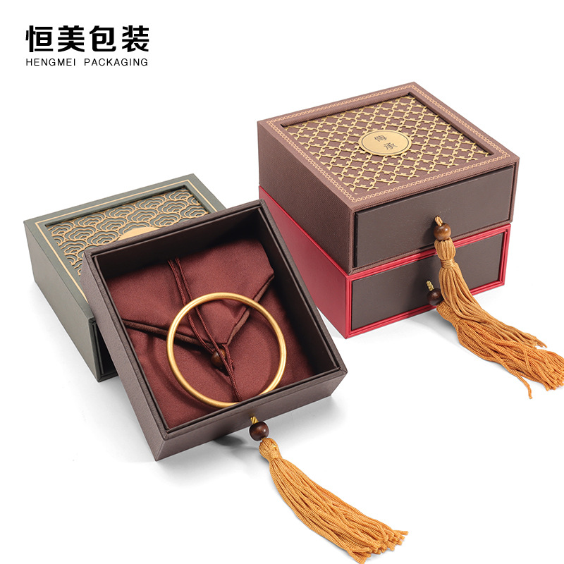 珠宝首饰盒古法金包装盒传承系列手镯吊坠系列黄金首饰盒工厂直销