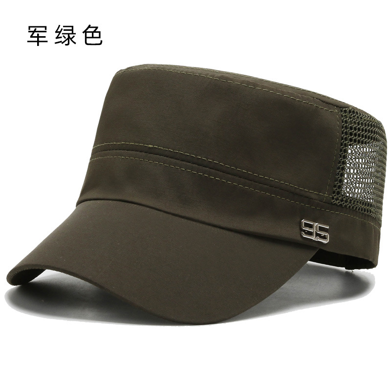 Hat Men's Summer Mesh Cap Sun-Proof Breathable Quick-Drying Sun Hat Outdoor Fishing Riding Flat-Top Cap Peaked Cap