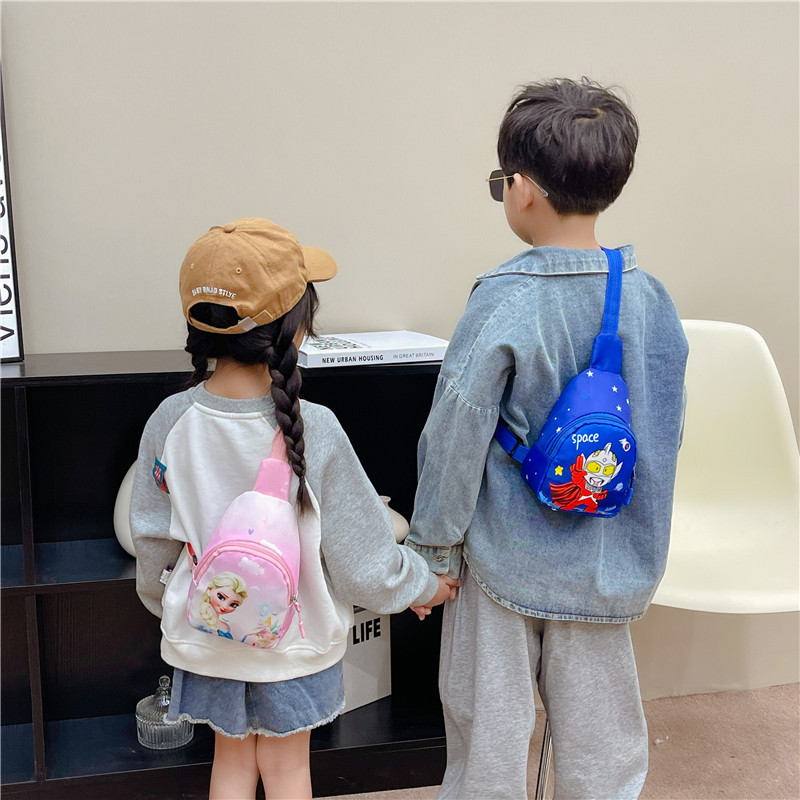 New Children's Bags Boys and Girls out Casual Messenger Bag Trendy Cool Cartoon Chest Bag Western Style Nylon Shoulder Bag