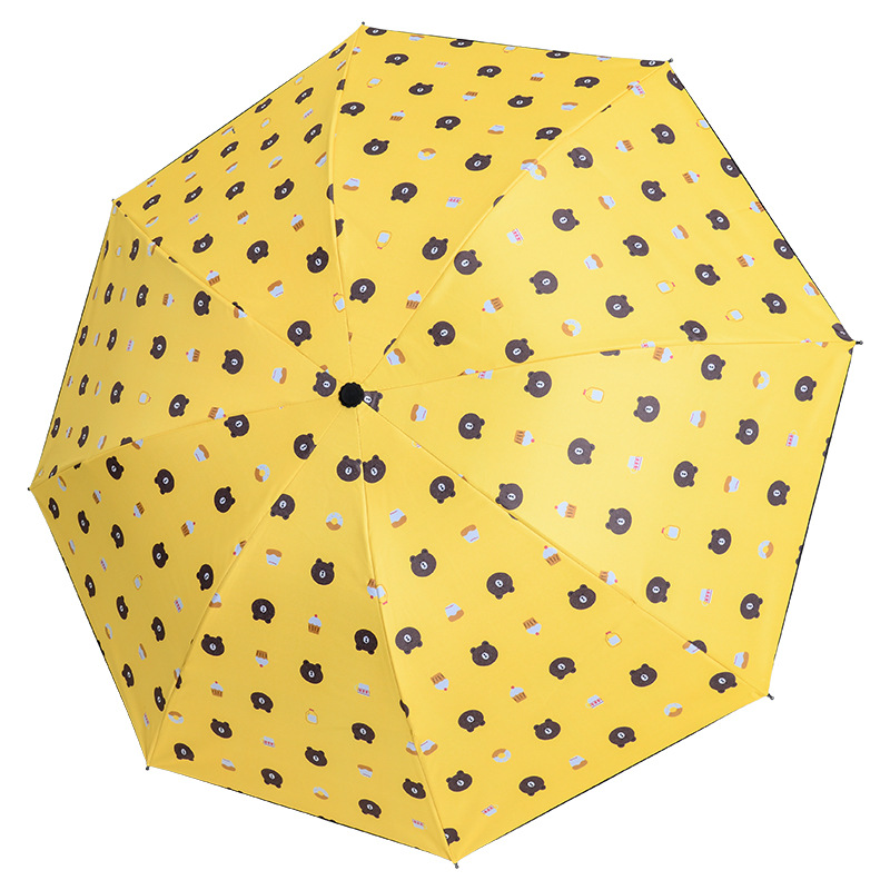 Umbrella Wholesale Cartoon Fruit Bear Umbrella Sunshade Reverse Folding Rain Or Shine Dual-Use Umbrella Manual Sun