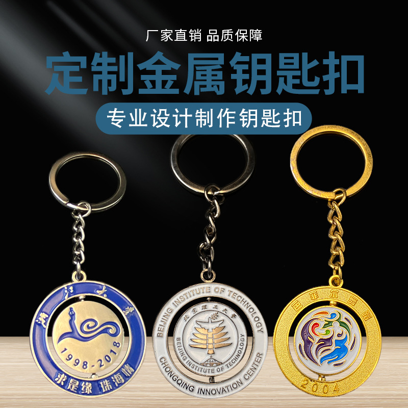 Baking Paint for Metal Keychain Factory Direct Sales Cartoon Anime Key Chain Commemorative Gift Pendant Design Key