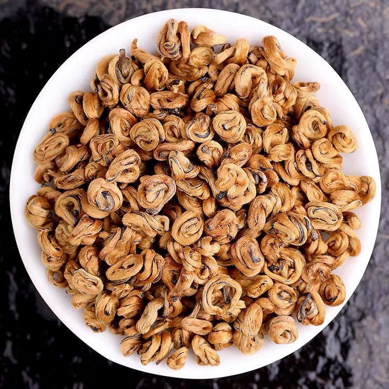 【滇红黄金螺】2022云南凤庆滇红金螺特级蜜香型全黄芽250500