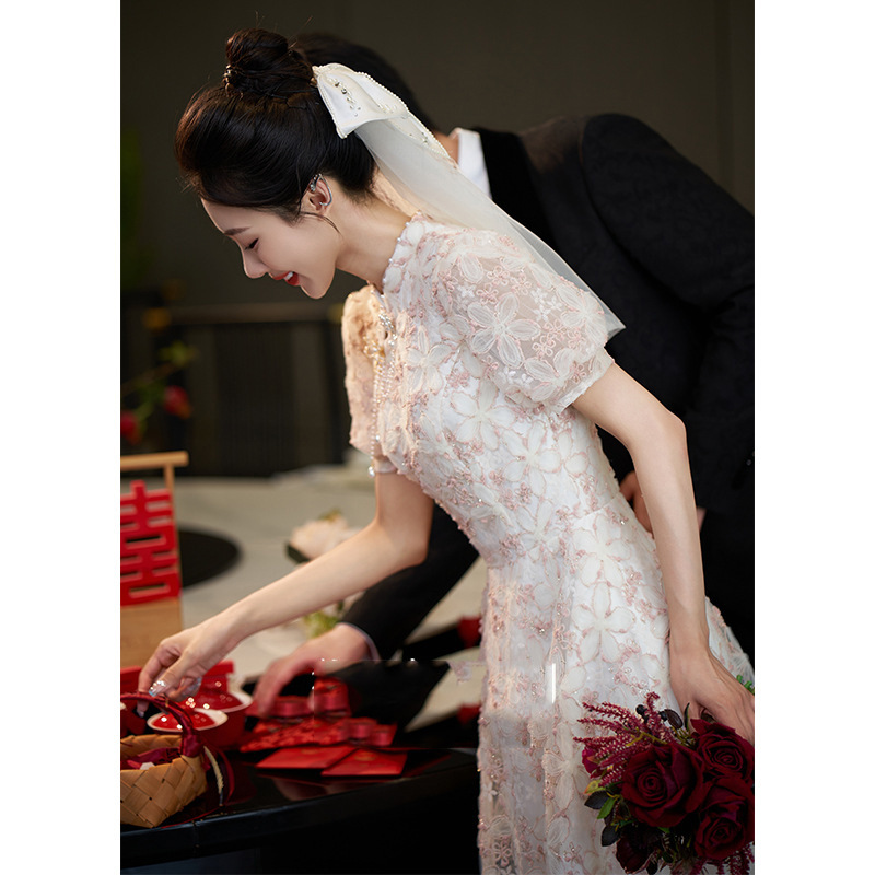 敬酒服新娘2024新款结婚便装改良旗袍中式订婚小礼服回门宴敬酒服