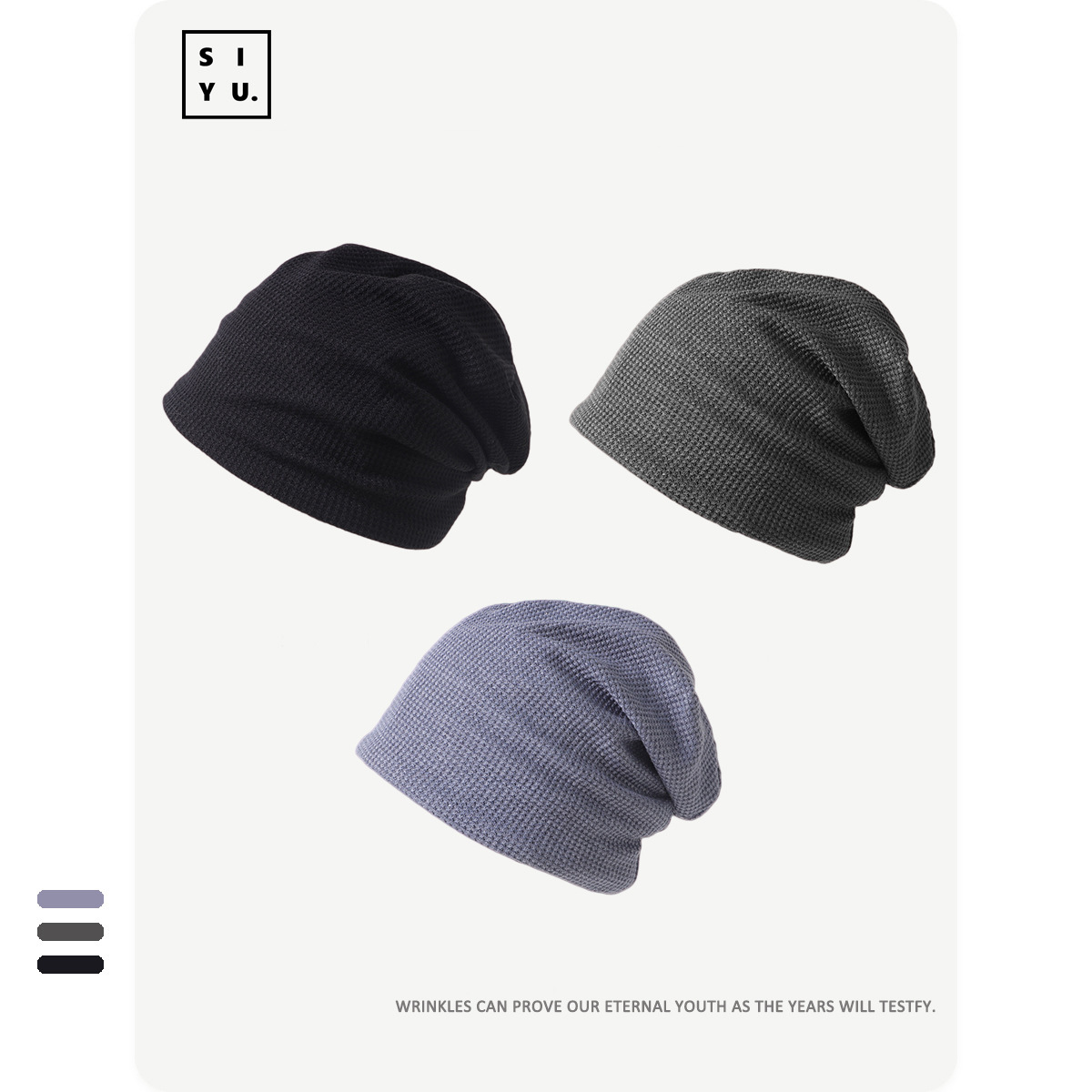 Internet Celebrity Pile Heap Cap Black Hat Female Spring and Autumn All-Match Beanie Hat Toque Korean Fashion Japanese Style Knitting Male Woolen Cap