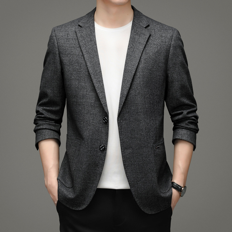 男士商务西装外套秋季2021新款韩版修身百搭单排扣免烫休闲西服