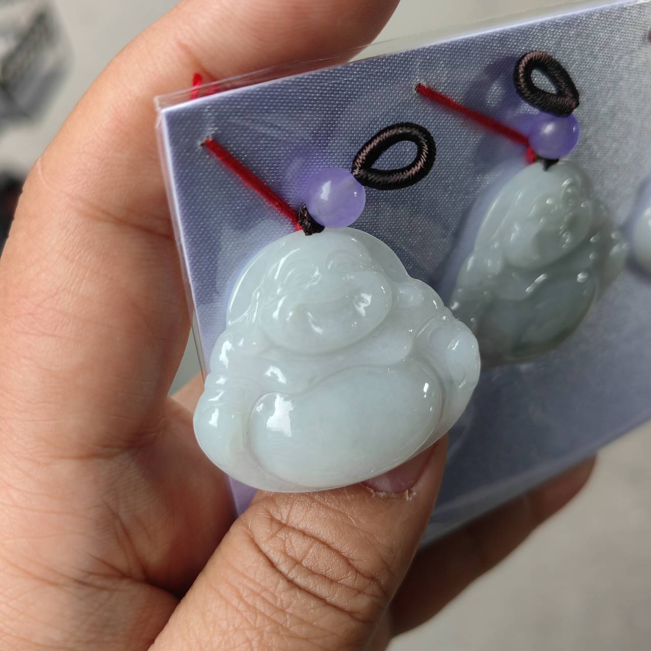 天然a货翡翠弥勒佛吊坠女款笑面大肚佛挂件玉佩民族风饰品包邮