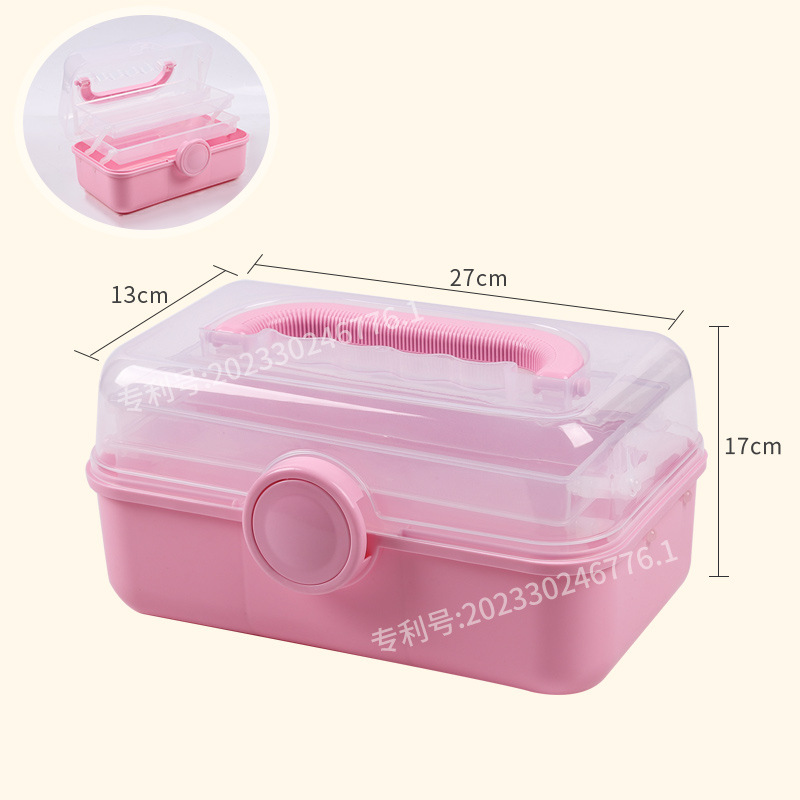 Toy Toolbox Factory Wholesale Transfer Three-Layer Storage Box Transparent Plastic Storage Box Multi-Functional Sundries