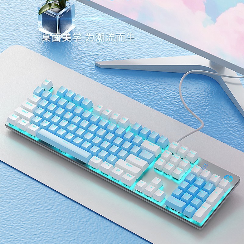 适用正品惠普hp gk400f混光青轴机械键盘网吧悬浮电竞吃鸡cflol键