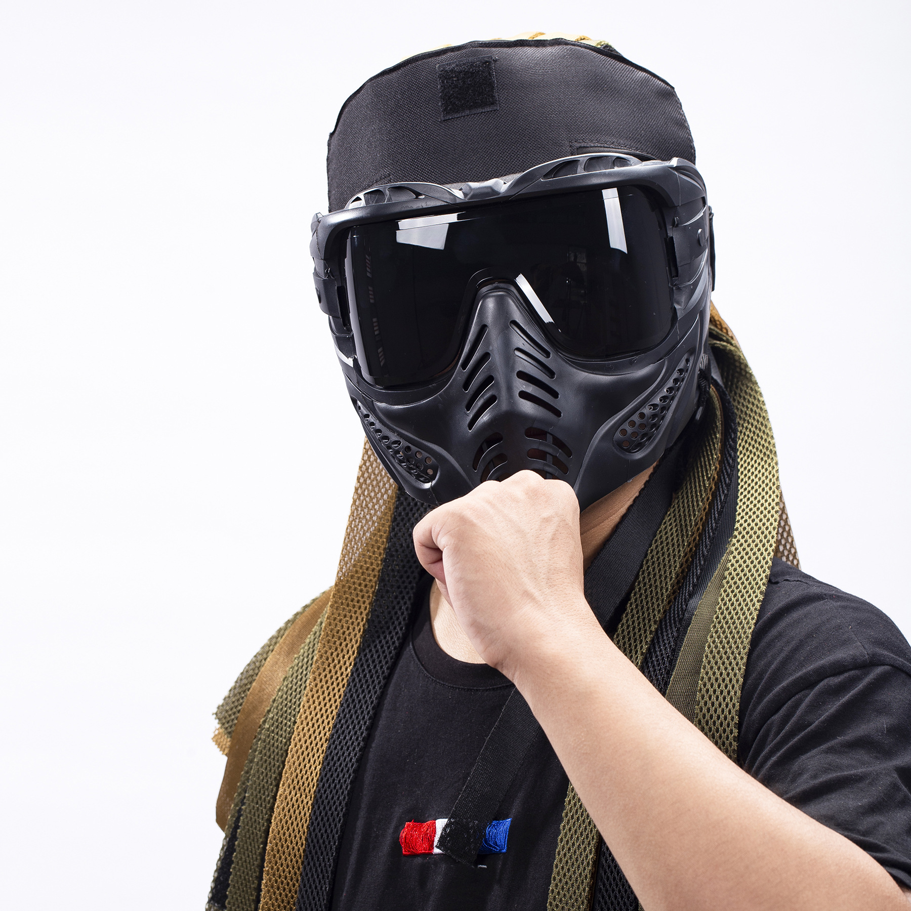 个性脏辫护额战术头套sqb软弹枪竞技安全防护面具头套cnsqb新款