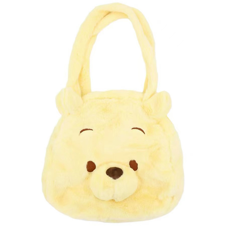 New Cute Fashion Bear Cute Cartoon Grapefruit Poop Bear Shoulder Bag Plush Bag Girl Cute Large Capacity Bag