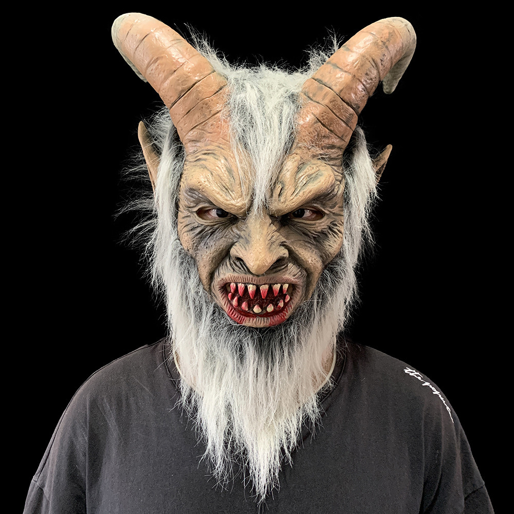 人面路西法面具cosplay头套美国万圣节恐怖面具影视周边乳胶头套