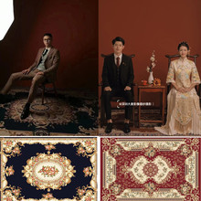 39N民国风婚纱照道具复古地毯主题拍照欧式地垫中式秀禾摄影道具