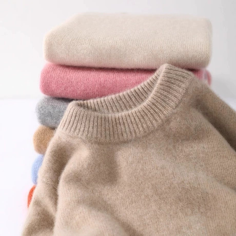 new 100% woolen sweater kids‘ sweater thickened knitted underwear top boys and girls autumn and winter loose inner wear fleece shirt