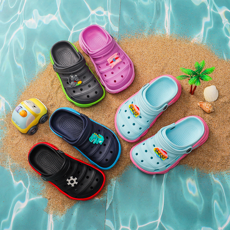 girls‘ hole shoes wading slippers summer non-slip cute children closed toe baby sandals outdoor beach shoes men