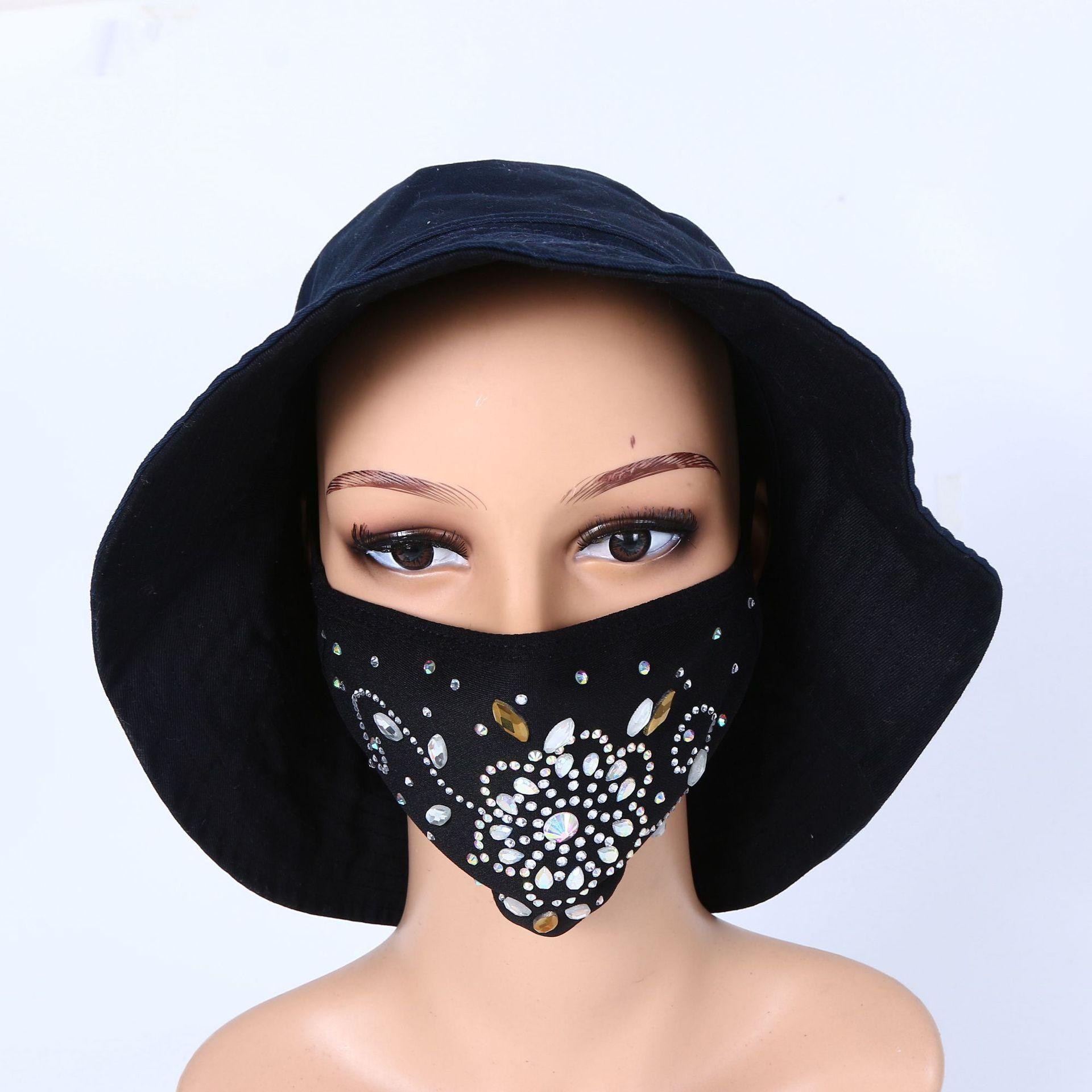 烫钻时尚潮流口罩纯棉异形钻奥钻过滤片防尘冬季纯棉防寒生活口罩