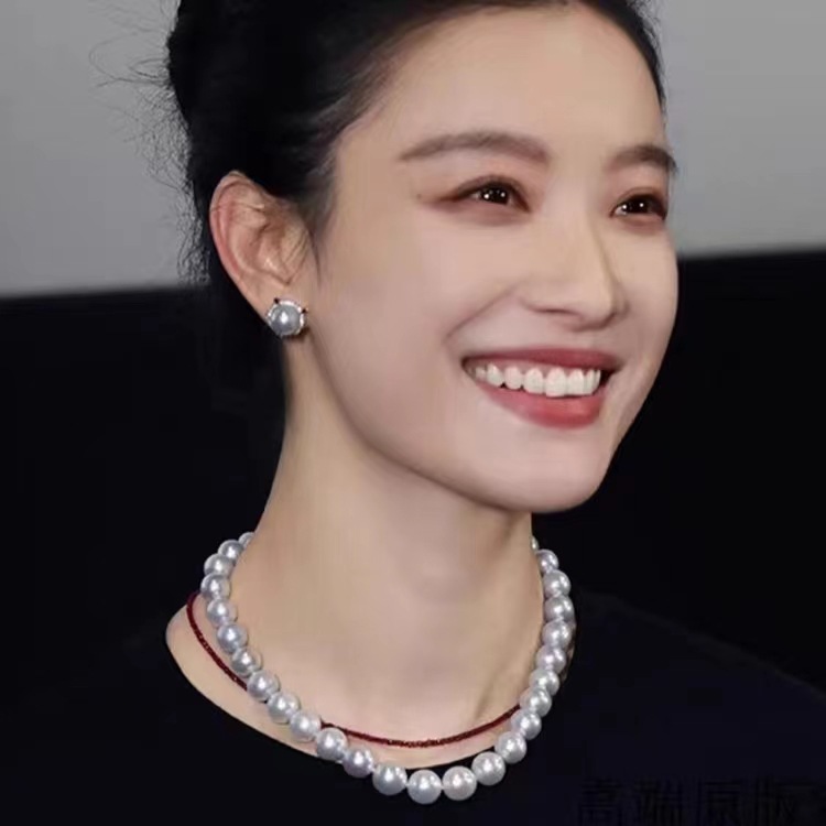倪妮同款正圆施家珍珠项链女百搭轻奢高级感小众气质毛衣链锁骨链