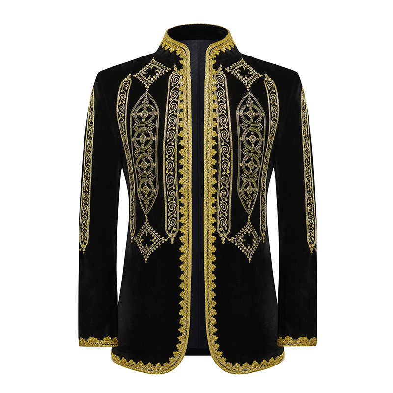 男士礼服立领欧洲风复古宫廷服舞台主持人话剧英伦演出服男装外套