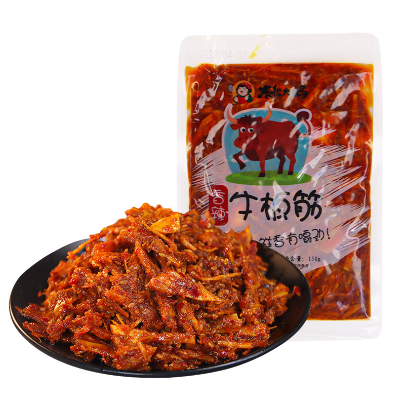 东北大妈麻辣香辣牛板筋自拌老式凉拌朝鲜风味零食小吃货美食批发