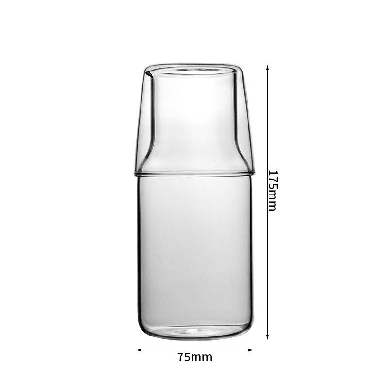 One Person Drinking Glass Teapot One Pot One Cup Small Capacity Glass Cup Set Creative Cold Water Bottle Transparent Glass Jar
