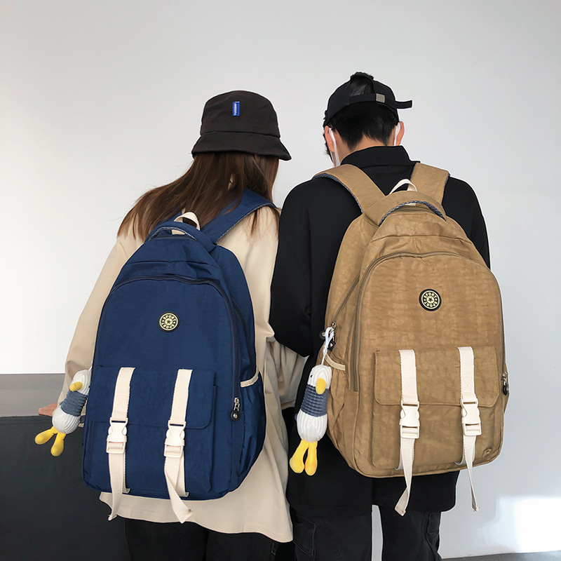 New Korean Style Backpack Fashion Simple Junior High School Student Men's and Women's Schoolbags Large Capacity Waterproof Durable Casual Backpack