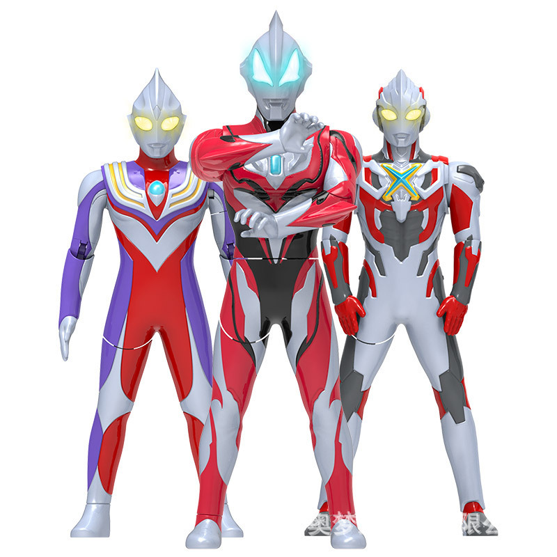 灵动正版赛罗奥特曼玩具儿童声光可动变形机甲飞机怪兽人偶全套