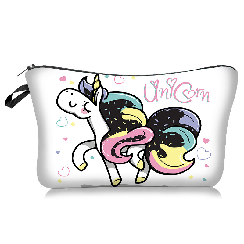 Foreign Trade New Cartoon Unicorn Alpaca Series Cosmetic Bag Handheld Storage Wash Bag Lazy Portable