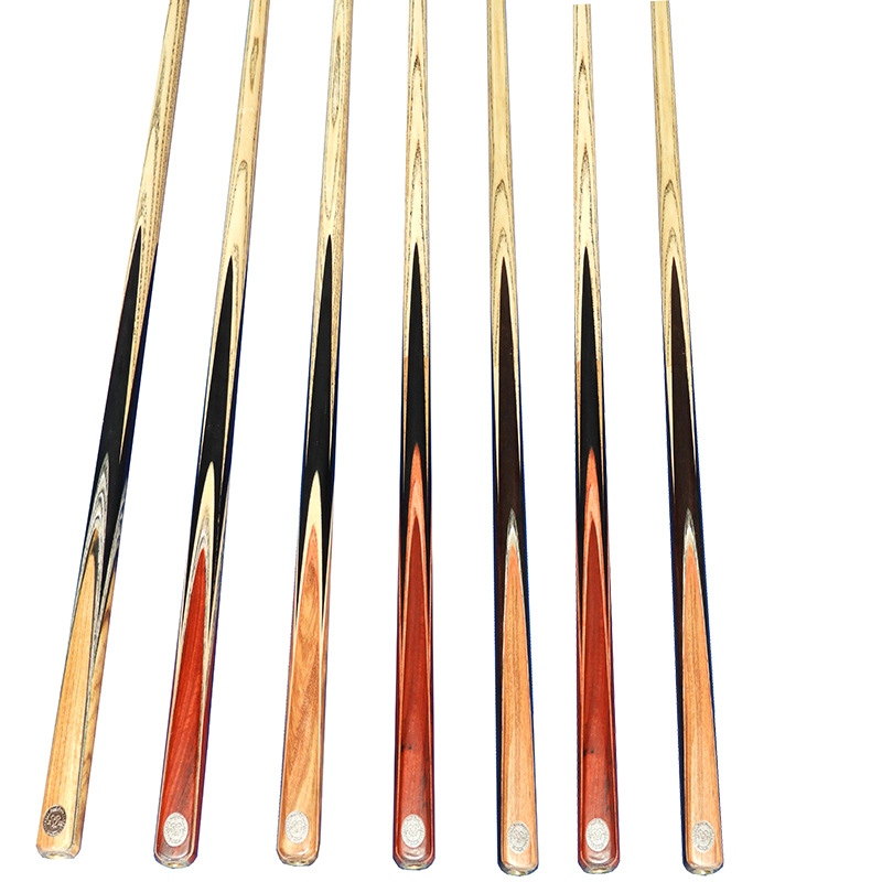 直供黑通四花中八大头台球杆斯诺克小头黑檀木手工四面插花会员杆