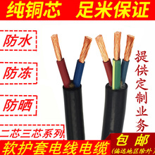 电缆线2芯3芯电线2.5 1 1.5 1 4 6 10平方16国标铜芯户外防水软线