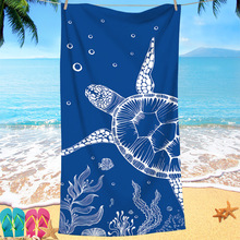 跨境新款沙滩巾 超细纤维方巾吸水浴巾速干防晒披肩数码印花