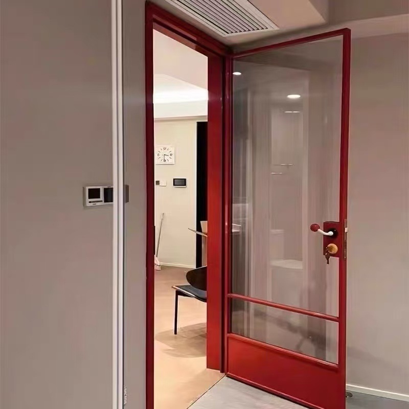 法式卫生间门铁艺门不锈钢门复古门玻璃门厕所门铝合金平开门商用