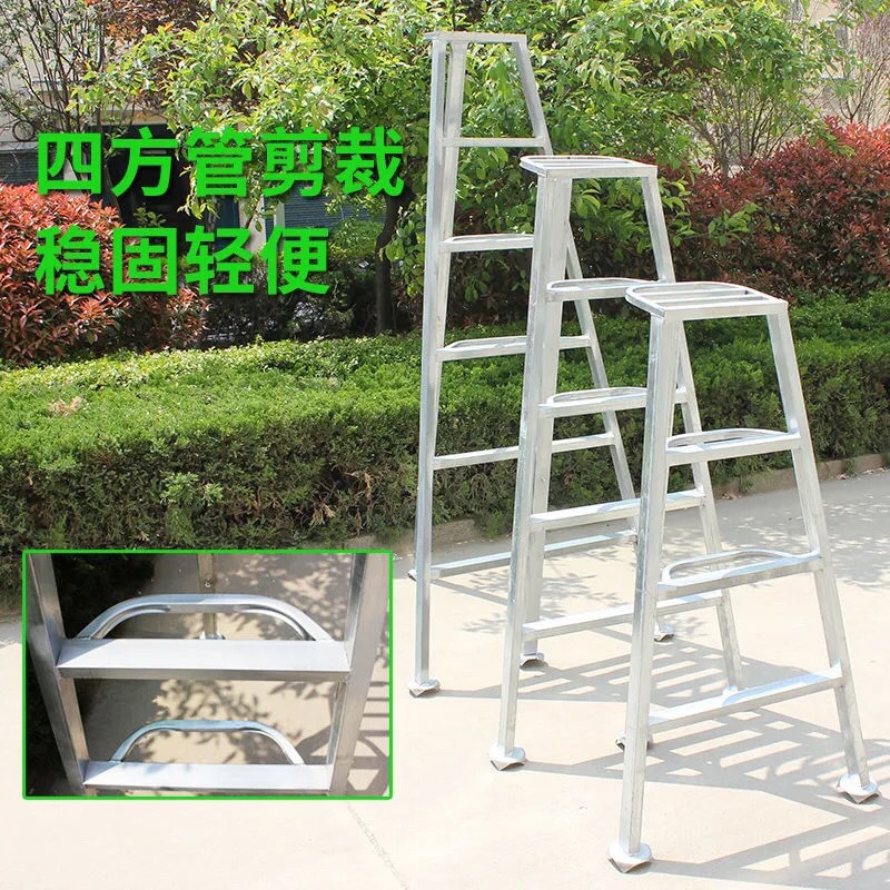 三角梯子园林直销果园采摘人字梯铁折叠多功能绿化修剪镀锌方管梯