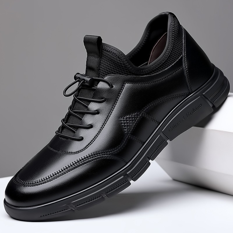 啄木鸟男鞋真皮运动休闲皮鞋男士软底潮流百搭内增高鞋加绒棉鞋男