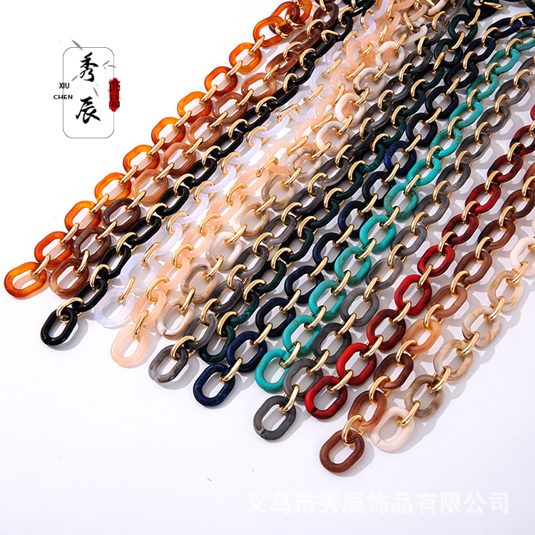 Retro Bag Chain Accessories High-End Messenger Bag Strap Underarm Bag Chain Acrylic Decoration Handle Chain