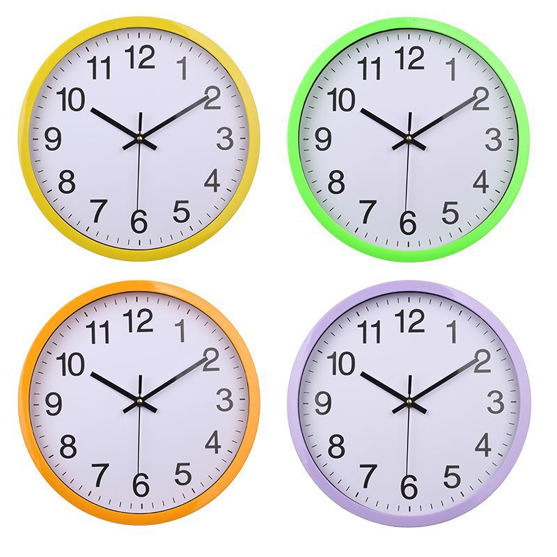 Factory Wholesale 12-Inch Quartz Noiseless Hanging Clock Creative Simple Home round Living Room Clock Design Logo