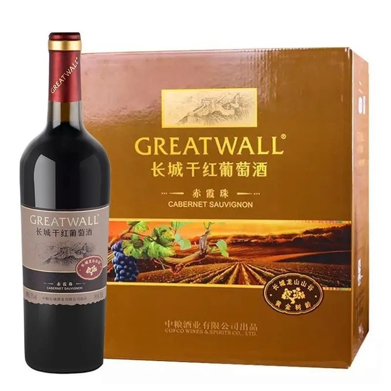 国产红酒中粮长城龙山山谷干红葡萄酒长城赤霞珠干红葡萄酒整箱6