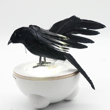 新款 仿真黑色乌鸦 道具复活节万圣节用品鬼节 表演道具 羽毛鸟
