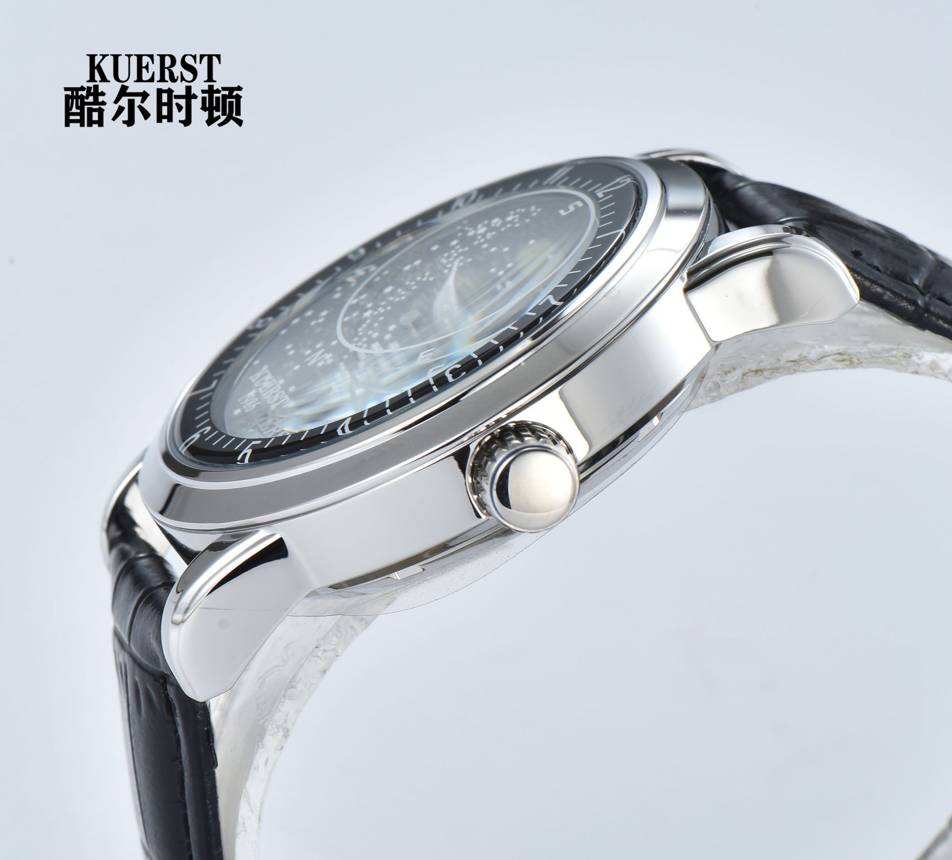瑞士注册品牌kuerst酷尔时顿网红星空黑自动机械手表男 防水 代发