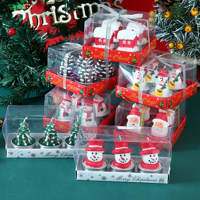 New Christmas Candle Set Hand Gift Venue Decorations Small Ornaments Atmosphere Candle Light Small Gift Wholesale