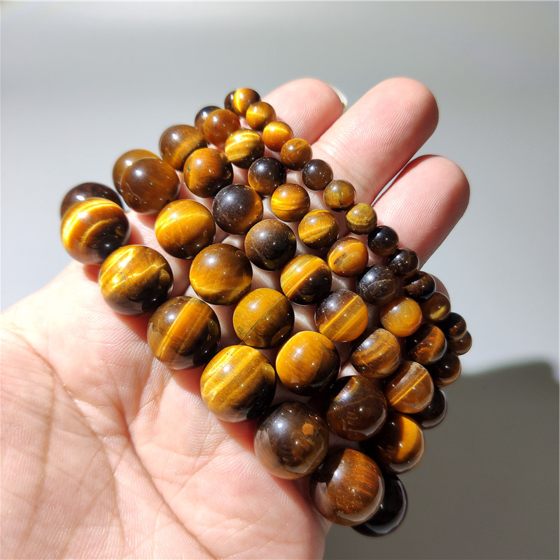 正品天然a级虎眼石手链虎睛石手串圆珠猫眼显白女男潮复古风礼物