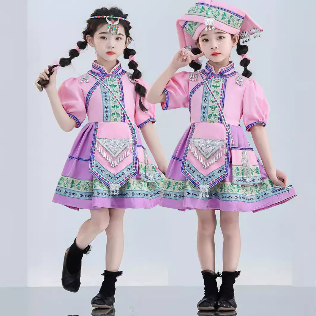 六一苗族服饰男童女童少数民族儿童服装彝族壮族土家族儿童演出服