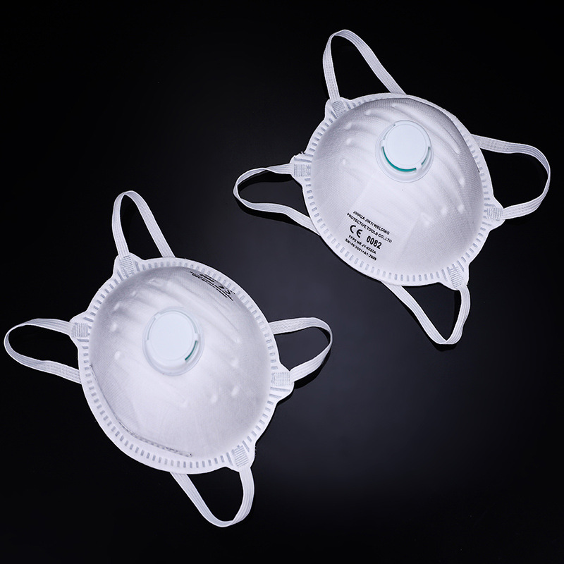 ffp2杯型 喷漆工业打磨 圆形带伐口罩透气白色防尘冬季防口水雾霾