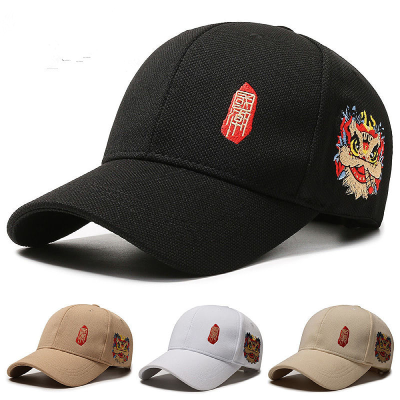 chinese style peaked cap men‘s national fashion lion embroidery baseball cap women‘s ethnic fashion brand hip hop spring and autumn summer new