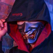 万圣节面具半脸面具男恐怖吸血鬼恶魔男半脸般若树脂面具cos道具