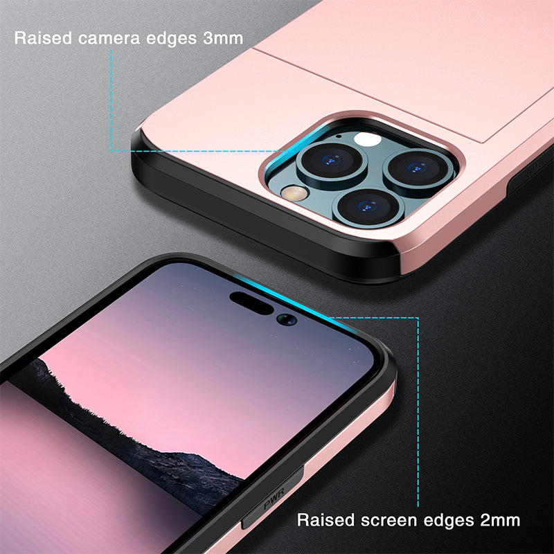 Suitable for Iphone14 Phone Case Apple 13 Slide Card Two-in-One Drop-Resistant 12pro Wallet Protective Case XR