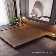 简约榻榻米矮床实木日式地台床实木床板式塌塌米主卧榻榻米床现代