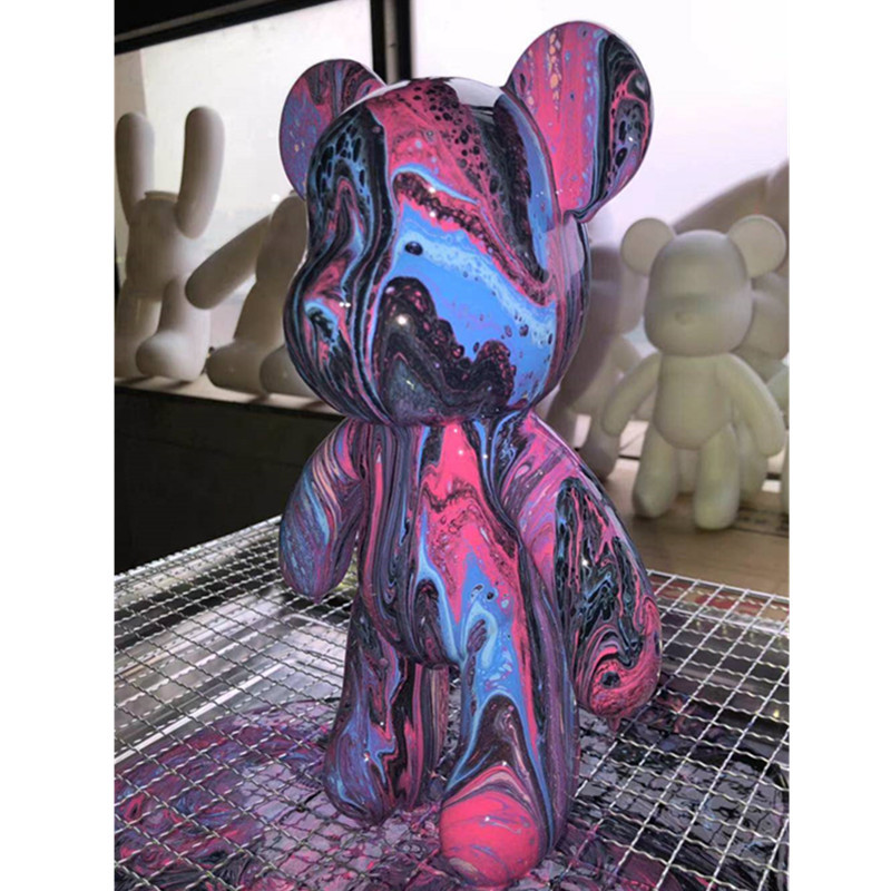 塑料暴力熊diy流体画丙烯颜料解压套装